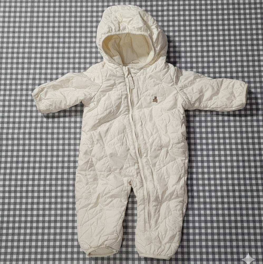 GAP Cream Quilted Baby Bunting 0-3M